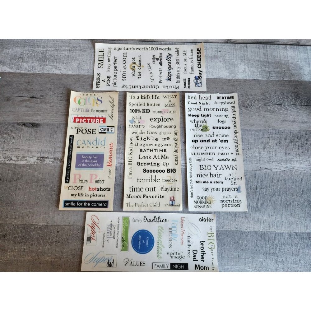 Jumbo Sticker Sheet - MAMBI Phrases Sayings Baby + Scrapbooking NEW Retired #39